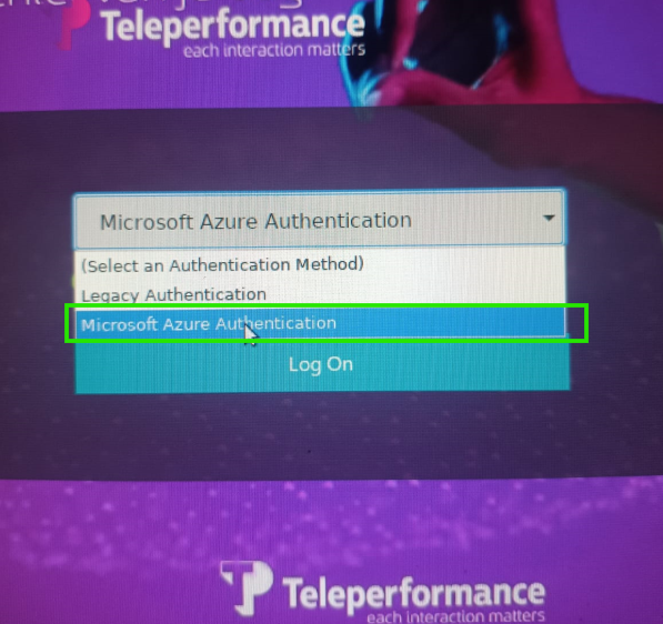 Select Microsoft Azure Authentication