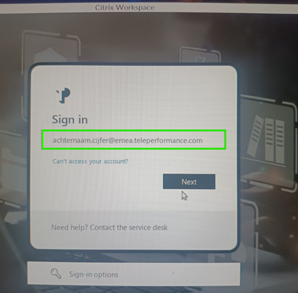Enter UPN and Password