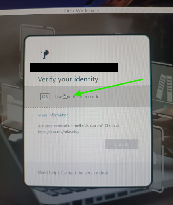 Click Use verification code